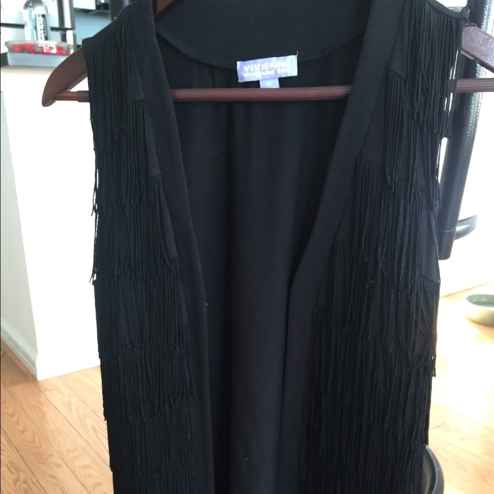 Vivienne Tam Black fringe vest